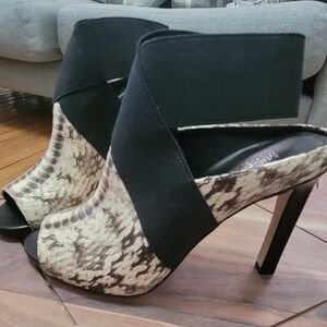 Black and Brown Snakeskin Stiletto Heels